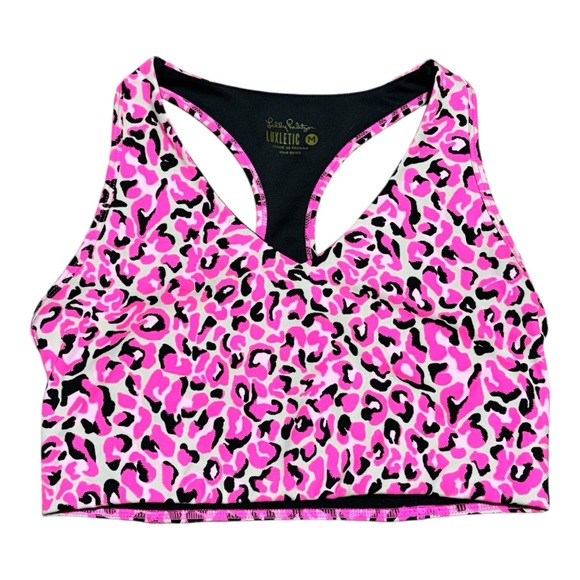 Lilly Pulitzer Luxletic Pink Topaz My Favorite Spot Lindsay Sports Bra Womens M - Picture 2 of 4